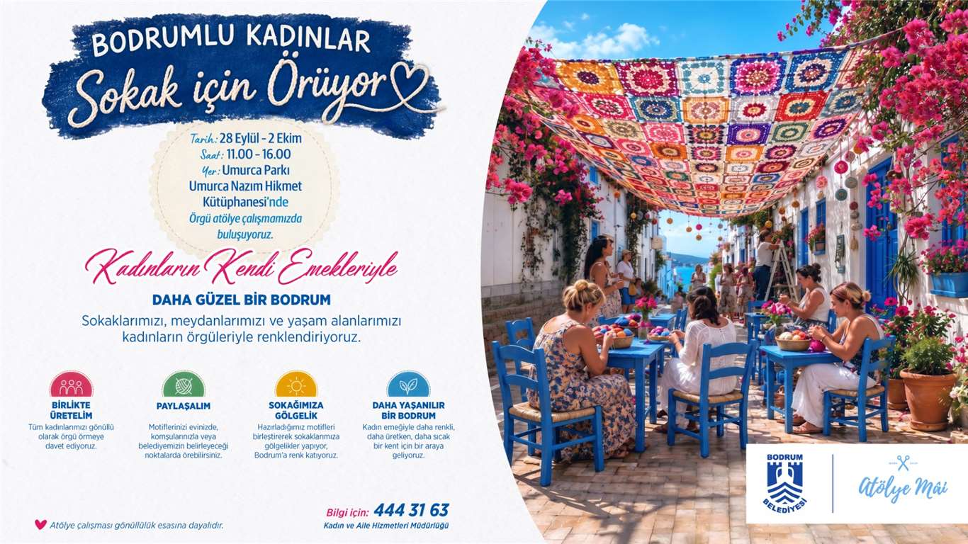 Bodrum'un sokakları, kadınların el emeğiyle renkleniyor haberi