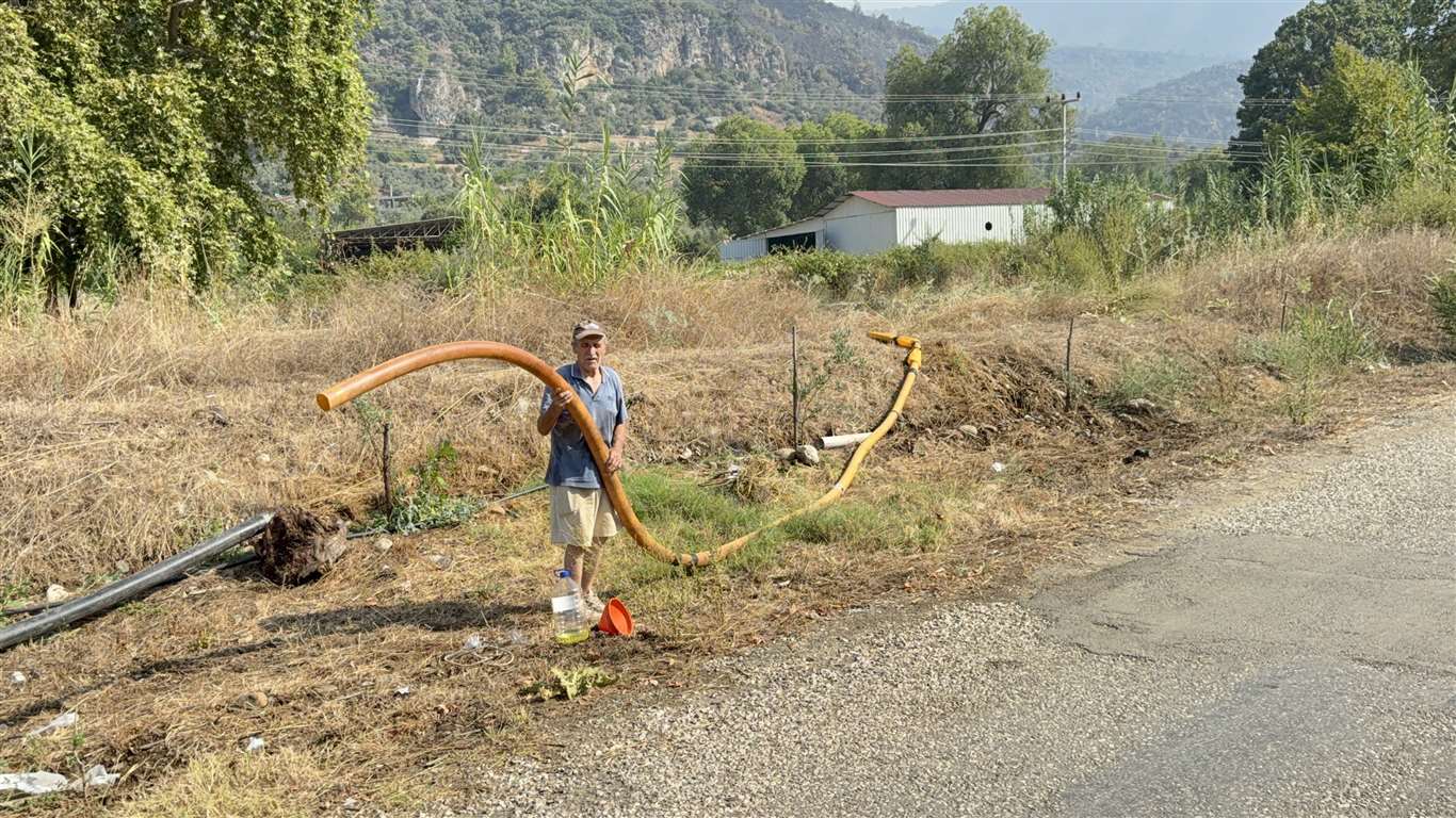 Zeytinlikleri kül oldu, gözyaşını içine akıtıp yangına su taşıdı haberi