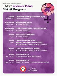 Menteşe'de 8 Mart'a özel dolu dolu program haberi