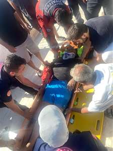 Makine dairesine düşen vatandaş kurtarıldı haberi