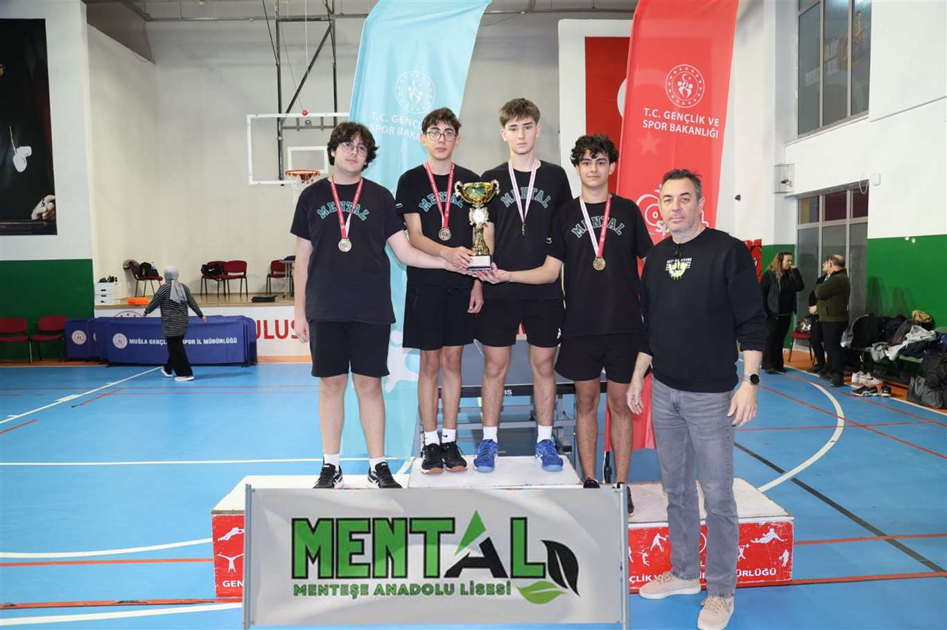    Menteşe Anadolu Lisesi, masa tenisinde üçüncü defa il şampiyonu haberi