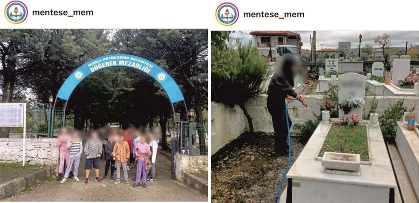 Muğla'da öğrenciler ÇEDES Projesi kapsamında mezar temizledi haberi